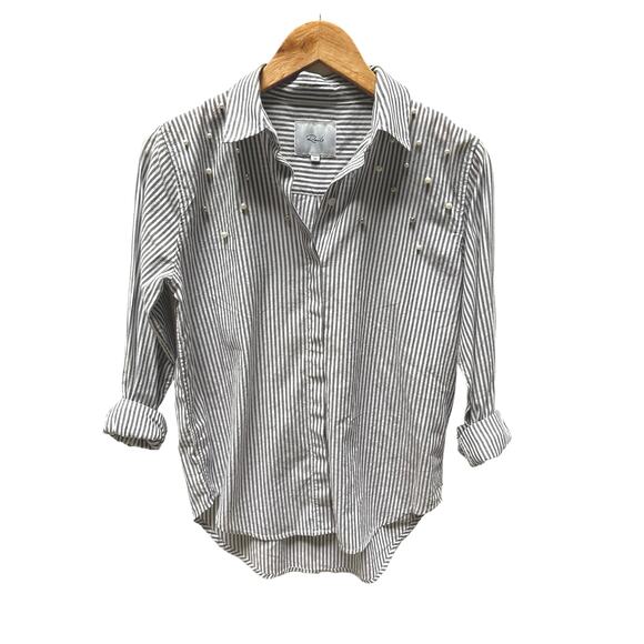 Rails Taylor Florence stripe with studded pearls button down Top XS - Picture 1 of 8